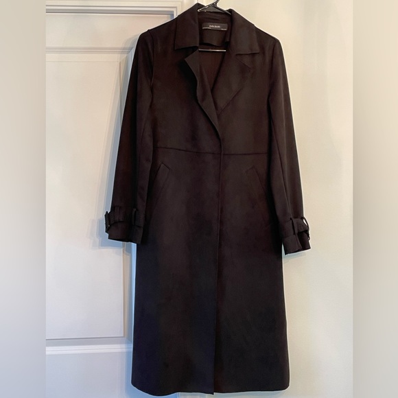 Zara long faux micro suede trench coat - Picture 1 of 11